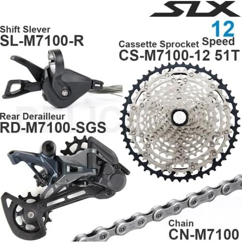 SHIMANO SLX M7100 1x12v Groupset Shifter Rear Derailleur 12 speed 10-45T/51T Cassette Sprocket Chain 124L for MTB Bike Original