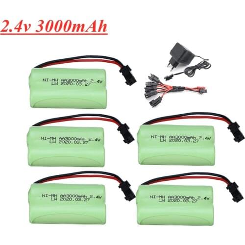 2.4V 3000mAh Ni-MH rechargeable battery pack with charger set AA 2.4 v battery 3000 mah for Remote Control toys Electric Toys