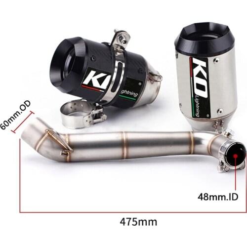 Slip-on Exhaust Set for Honda CBR1000RR 2008-2016 Motorcycle 47mm Mid Link Pipe 60mm Muffler Escape Carbon Fiber Heat Guards