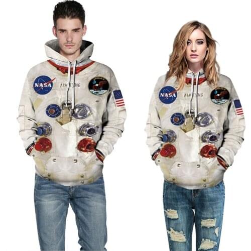 Astronaut 3D Print Hoodie Hood Pullover Space Suit Jacket Sweatshirt Coat Women Man Winter streetwear