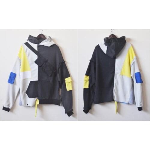 STREETWEAR Neon Spring Military Tactical Hoodie / Vest Multi-Twill Pocket Tooling with Zipper Patchwork Detail // ALYX Parashute