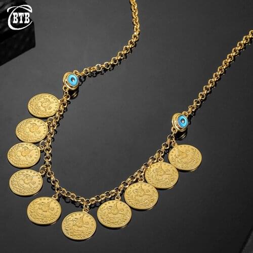 New Gold Beaded Women Charm Pendant Necklace Set Ladies Luxury Necklace Wedding Party Holiday Gift Wholesale