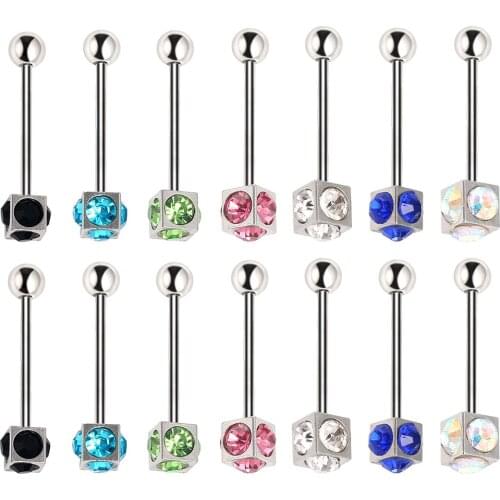 1Pc Stainless Steel Tongue Piercing Punk Rock style Tongue Rings Nipple Rings Cartilage Earring Tragus Body Piercing Jewelry