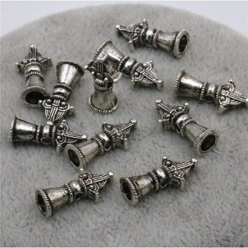 10PCS Accessory Carved Copper DIY Finding Lucky Loose Beads Bell Tower Crafts New Jewelry Making Design Girls Metal Gifts 9x18mm