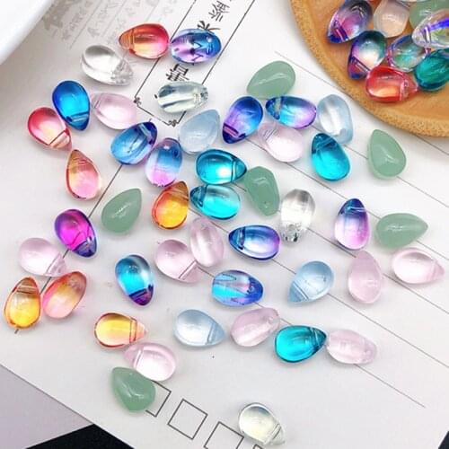 10pcs/Pack 6x9mm Beads Material Glass Water Drop Petal Shape Suitable for DIY Accessories of Necklace Beads