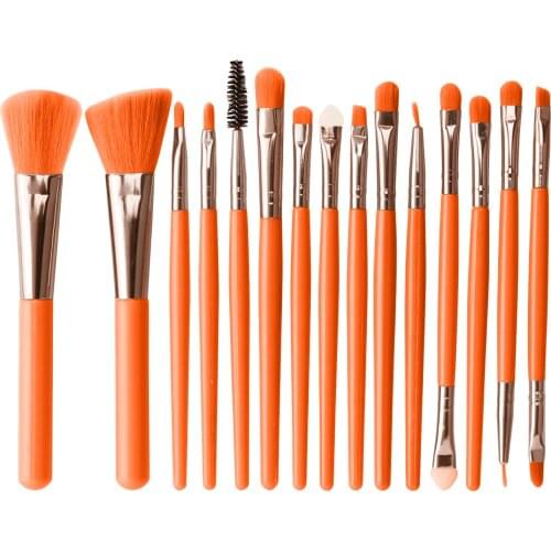 15Pcs/Set Women Foundation Powder Eyeshadow Blusher Soft Brushes Makeup Kit Professional Makeup Brushes Eyeliner Cosmetic Brush
