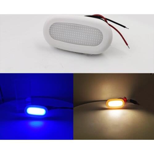 2pcs 12V LED Marine Yacht Navigation Waterproof Lamp White and Blue Stair Light for Boat