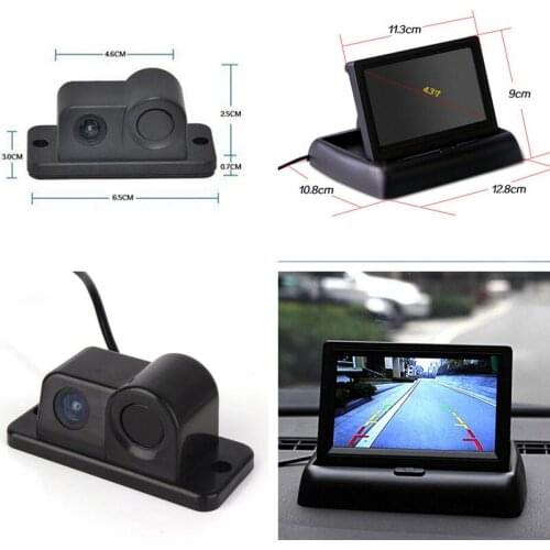 4.3 "Folding Car Assistance Reverse monitor mirror parking and Alarm Sound Parking Sensor CCD Backlight Camera
