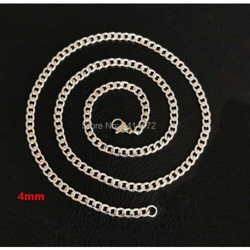4mm silver color stainless steel NK 1:1 necklaces Figaro chain women mens fashion sweater link chains Jewelry wholesale 20pcs