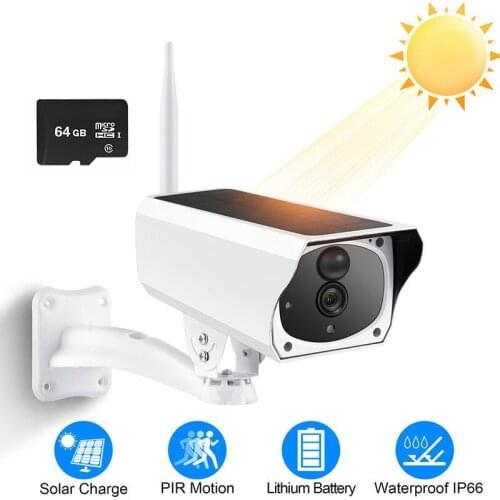 4X Outdoor Waterproof Solar Powered Security Camera Rechargeable battery WIFI IP Camera PIR Motion Detection Alarm Two Way Audio