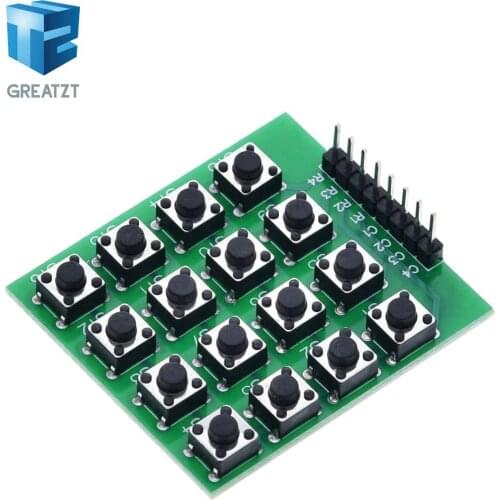 GREATZT 4x4 Matrix 16 Keypad Keyboard Module 16 Button Mcu for Arduino