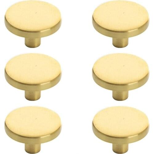 6-Pack Cabinet Knobs Diameter (30mm), Brass Dresser Knobs for Dresser Drawer Knobs and Pulls Knobs and Pulls Handles