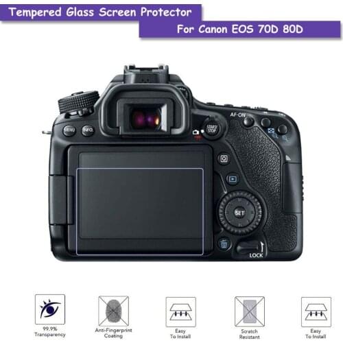 9H Tempered Glass LCD Screen Protector Shield Film For Canon DSLR 70D Camera Accessories