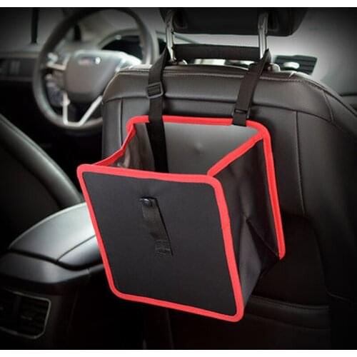 Car garbage can trash backseat hanging bag oxford rubbish organizers storage bag Mini Bin Dust Case Holder Box