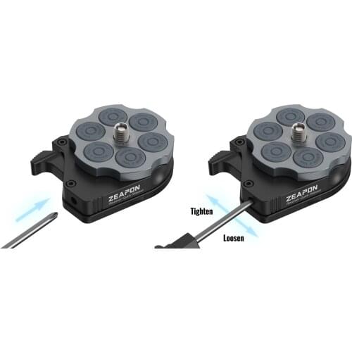 ZEAPON Al-H1 Revolver QUICK RELEASE plate Base Plate Clamp Tripod Screw Mount fast loading for DSLR Camera Slider Rail Camcorder