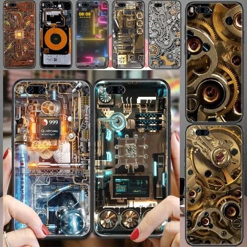 Gear Circuit Diagram Main board cpu Phone case For Xiaomi Mi Max Note 3 A2 A3 8 9 9T 10 Lite Pro Ultra black pretty cell cover