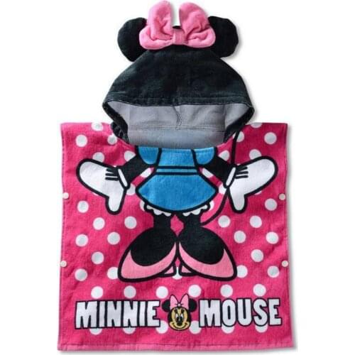Disney Kids Hooded Bath Towel Child Breathable Cotton Gauze Cloak Beach Towel Mickey Minnie Cartoon Boy girl Both Towel gifts
