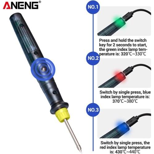 LT002 USB Adjustable Temperature Electric Soldering Iron 5V DC/8W Welding Solder Rework Station Heat Pencil Repair Tools