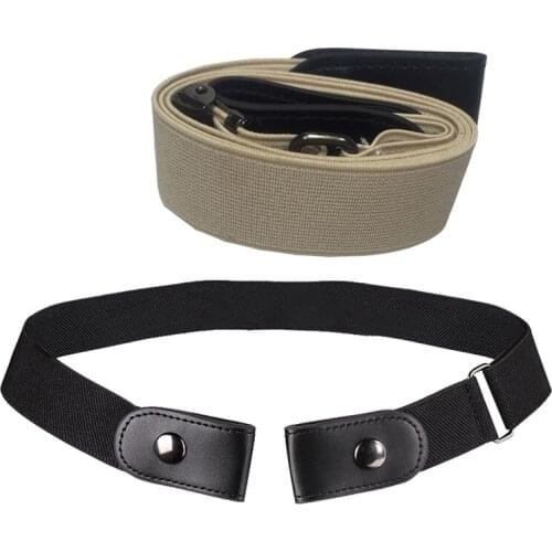 Hot kf-Buckle Free Elastic Belt For Jean Pants Dresses No Buckle Stretch Waist Belts Fit Women Men Boys Girls Drop