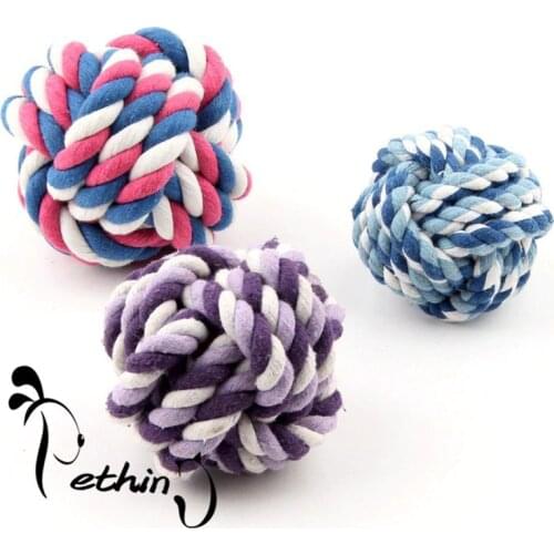 Pet Dog Play Ball Toys Dog Cotton Rope Puppy Play Toys Dog Teeth Cleaning Toys For Small Large Dogs S M L
