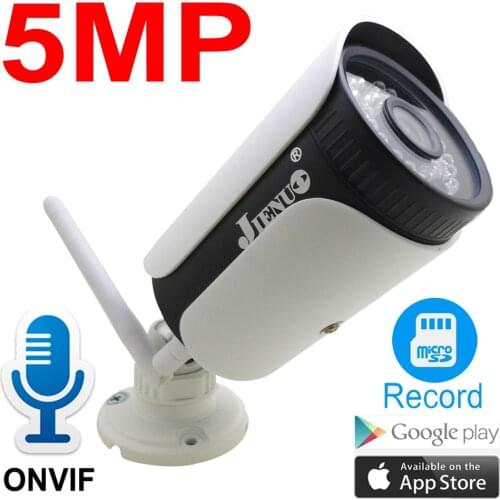 JIENUO 5MP IP Camera Wifi HD Audio Cctv Security Metal Outdoor Waterproof TF Card Slot Surveillance Onvif Wireless Home Camera