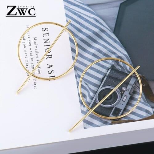 Korea Trend Geometric Statement Metal Gold Color Big Drop Earring For Women Dangle Hanging Earrings 2020 Fashion Modern Jewelry