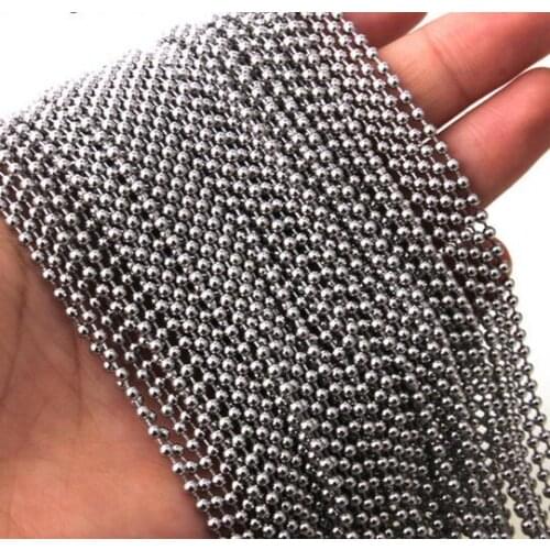 Large wholesale Fit Pendant 10pcs in bulk Stainless Steel Beads chain Women Necklace 2.4mm 24