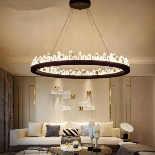 L Postmodern creative living room chandelier Nordic style wrought iron crystal lamp restaurant bedroom bar shop personality iceb