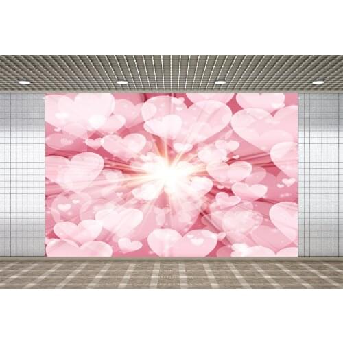 Lyavshi Pink Love Bokeh Backdrop Light Still Life Valentines Day Party Room Decor Photography Background For Photo Studio Props