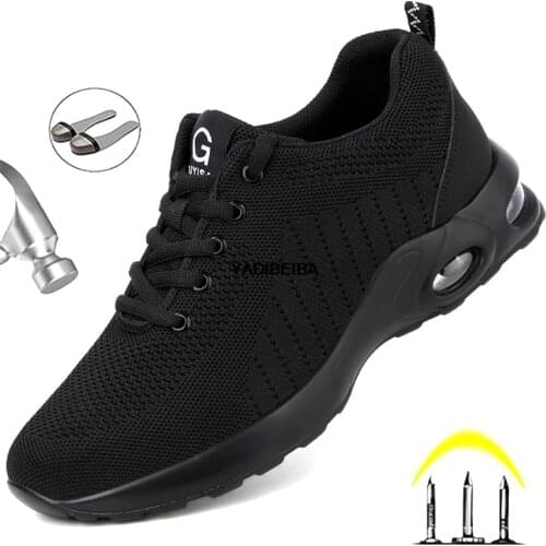 2021 Hot Safety Shoes Men Comfort Men Boots Indestructible Work Shoes Fashion Work Sneakers Male Security Boots Work Footwear