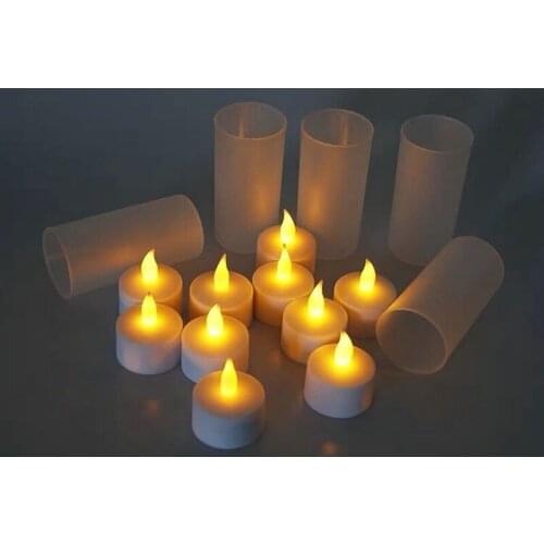Set of 12pcs LED Rechargeable Flameless Tea Light Candle set electric votive waxless Romantic Birthday wedding church bar decor