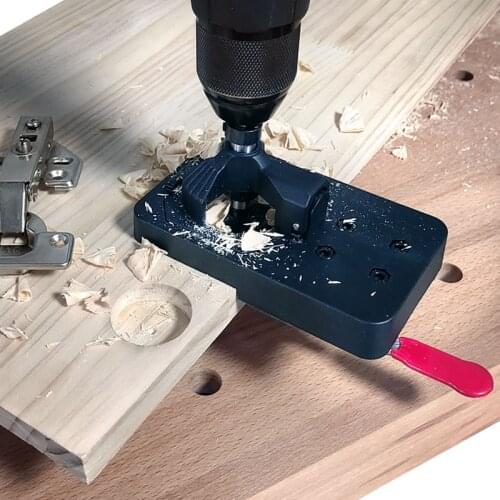 Cabinet Door Hinge Jig 35mm Forstner Drill Guide ABS Plastic Wood Jig Concealed Hinge Hole Cutter for Woodworking