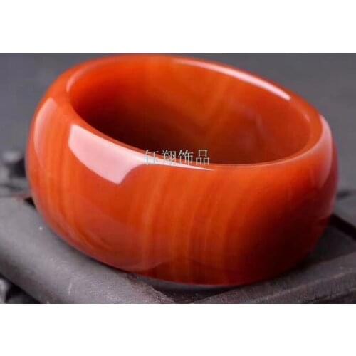 Natural Chalcedony red and green widened thickened version of Agate bracelet, color good pattern beautiful