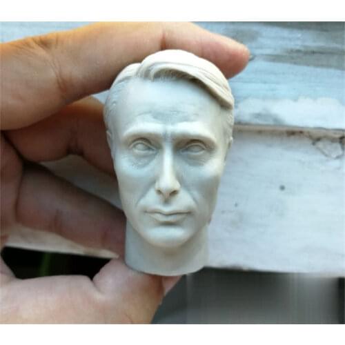 Unpainted 1/6 Scale Mads Mikkelsen Head Sculpt Model For Action Figure Doll Soldier Accessories Painting Exercise No.233