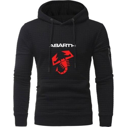 NEW Fashion Hoodies Men Abarth Car Logo Print Sweatshirt Jacquard Spring Autumn Men Casual Hoodie Fashion pullover