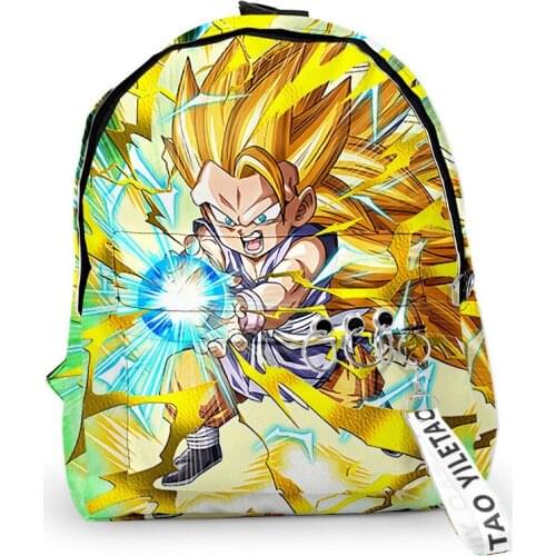 Creative Goku School Bags Travel Bags Boys Girls Cute Small Bags Goku 3D Print Oxford Waterproof Key Chain Notebook Backpacks