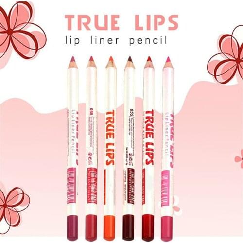 6Pcs/set Cosmetic Professional Wood Lipliner Waterproof Lady Charming Lip Liner Soft Pencil Contour Makeup Lipstick Tool