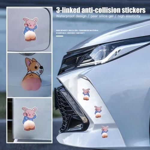 Car Door Anti-collision Tape Butt Opening Door Anti-scratch Protection Sticker Door Side Sticker Cartoon Cute Butt Door Sticker