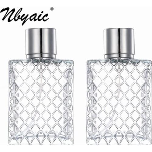 Nbyaic 50pcs Perfume dispensing bottle 100ml large capacity perfume replacement empty bottle， diamond mesh glass spray bottle