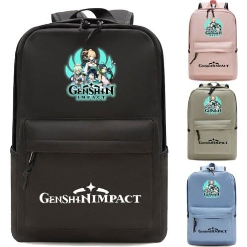 Anime Printed School Bag Game Genshin Impact Cosplay Accessories Korean Fashion Backpack Large Capacity Nylon Travel Bag