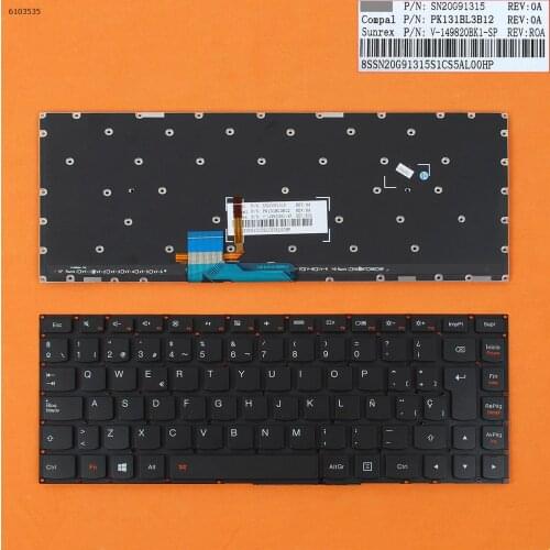 SP Spanish New Replacement Keyboard for Lenovo Ideapad yoga 2 13 Yoga 500S-13ISK 700-14ISK Laptop with Backlit NO Frame