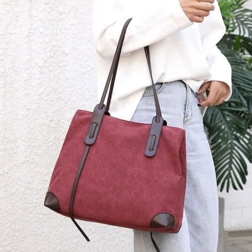 Vintage Designed Tote Bags Women Canvas Leisure Large Capacity Hand Bags Ladies Shoulder Bag Shopping Daily