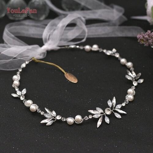 TOPQUEEN HP132 Opal Diamond Bridal Headpiece Silver Rhinestone Headband Bridal Hair Tiara Bridal Hair Piece Hair Jewelry
