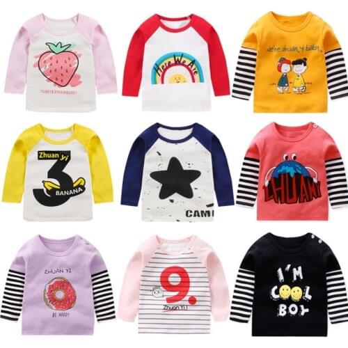 Spring Kids Shirts T-Shirt for Childrens Children Girls Boys a Boy Shirt Autumn Child Kids Kid Cotton Cartoon Tops Clothing