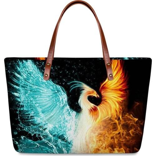 HYCOOL Phoenix Peacock Printing Women Hand Bag Casual Ladies Shopping Walking Storage Bag Female Multi Function Zipper Bag Hot