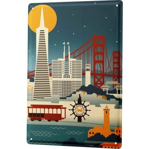 SINCE 2004 Tin Sign Metal Plate Decorative Sign Home Decor Plaques Travel Kitchen San Francisco