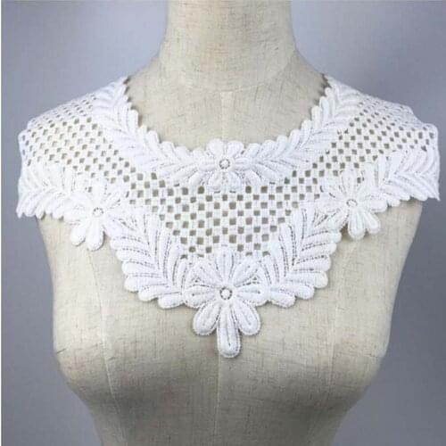 1pc White Lace Fabric Sewing Supplies Neckline Collar for Dresses Clothes Accessories Lace Applique Trim Scrapbooking Patch