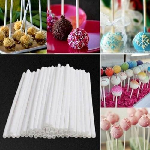 100pcs Safe Plastic Lollipop Stick Cake Pop Sucker Sticks For Chocolate Sugar Candy Lollypop DIY Mold Tool