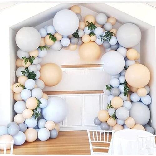119pcs/set Macaron Blue Grey Peach Pastel Balloon Garland Arch Set Birthday Party Wedding Background Wall Decoation