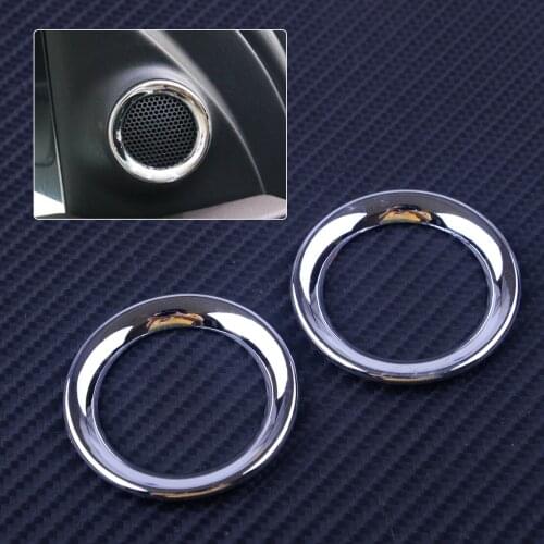 2pcs ABS Chrome Decor Ring Front Door Sound Stereo Speaker Cover Trim Car Styling Fit For Jeep Grand Cherokee 2011-2018